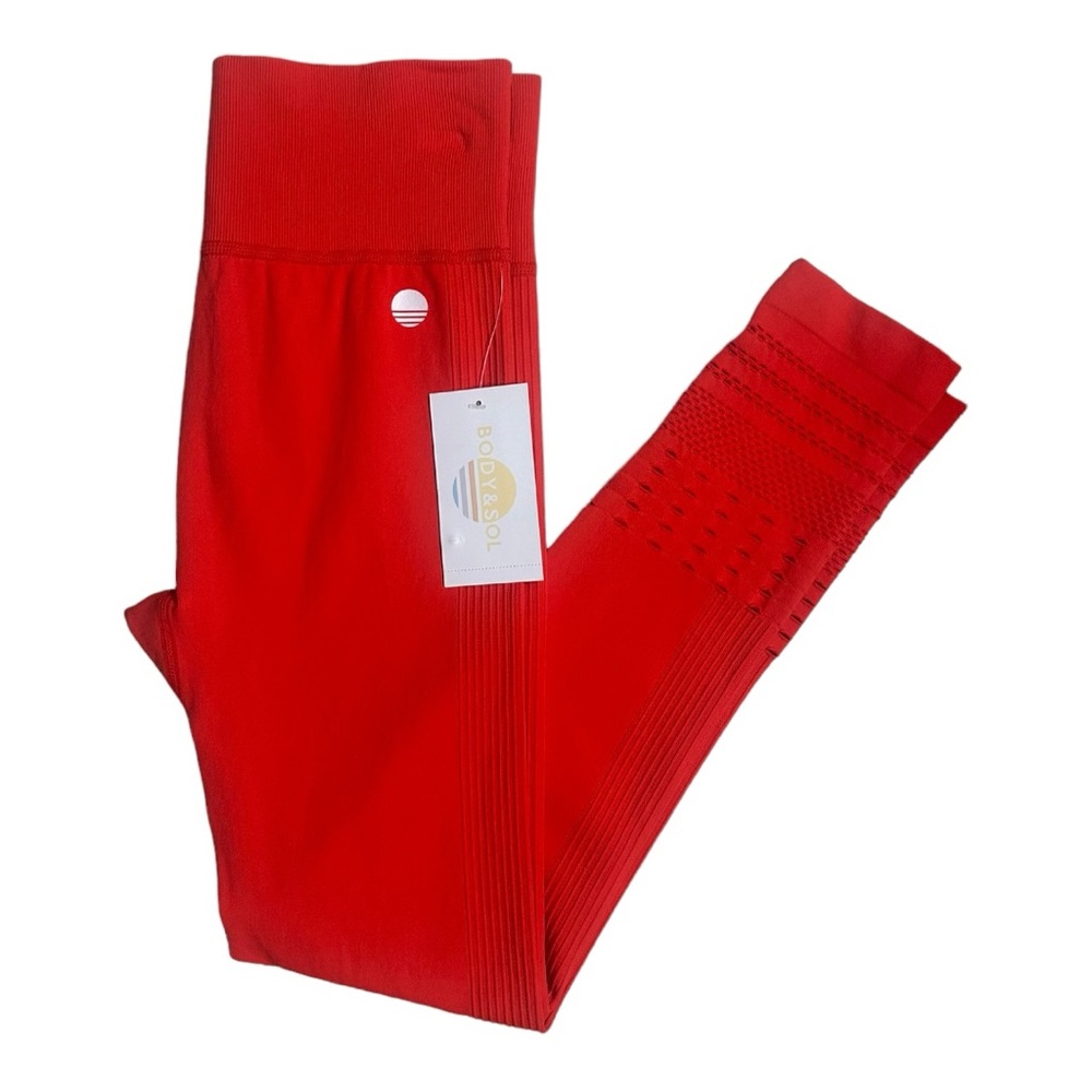 Body & Sol Women’s Seamless High Waist Laser Cut Leggings NWT